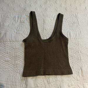 Urban Outfitters Ribbed Green Tank Top